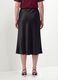 Black satin midi skirt in stretch fabric_2