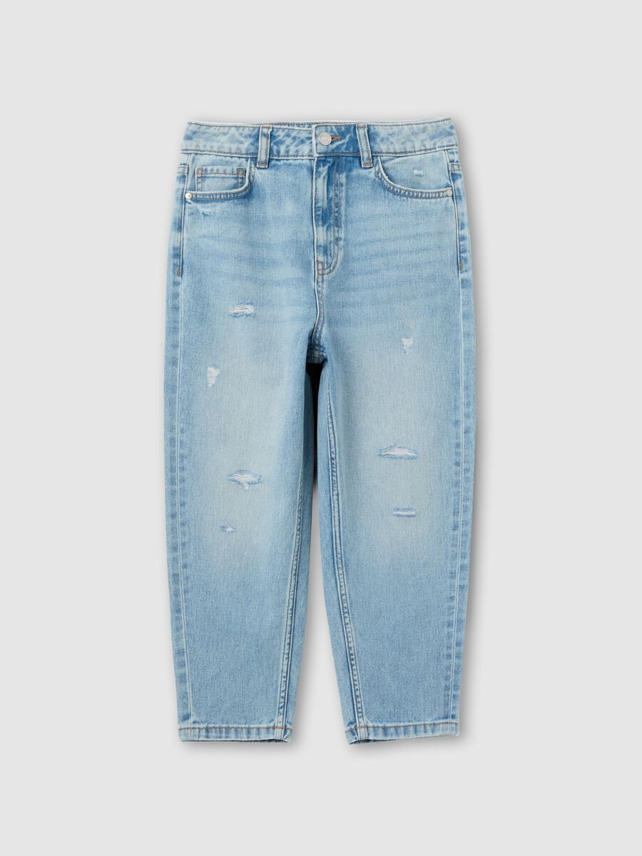 Baggy-fit jeans with five pockets and abrasions_0