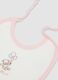 Pack of Two White and Pink Organic Cotton Bibs with Prints for Baby_1