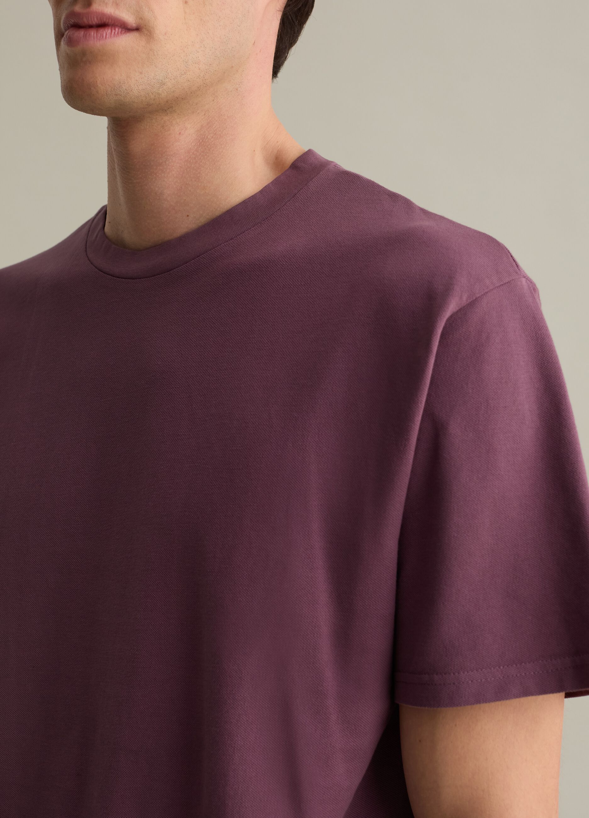Solid colour cotton T-shirt