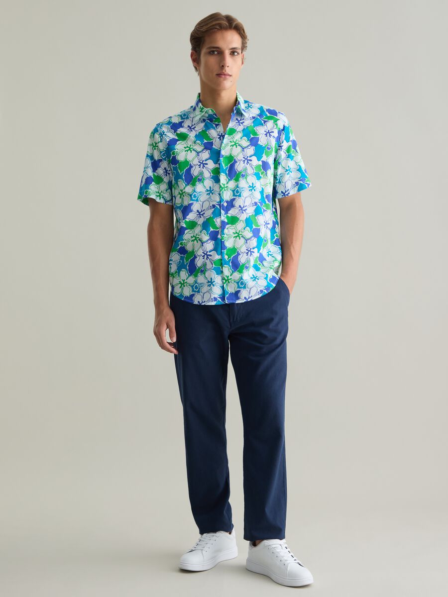 Men's pure cotton multicolour regular fit shirt_1