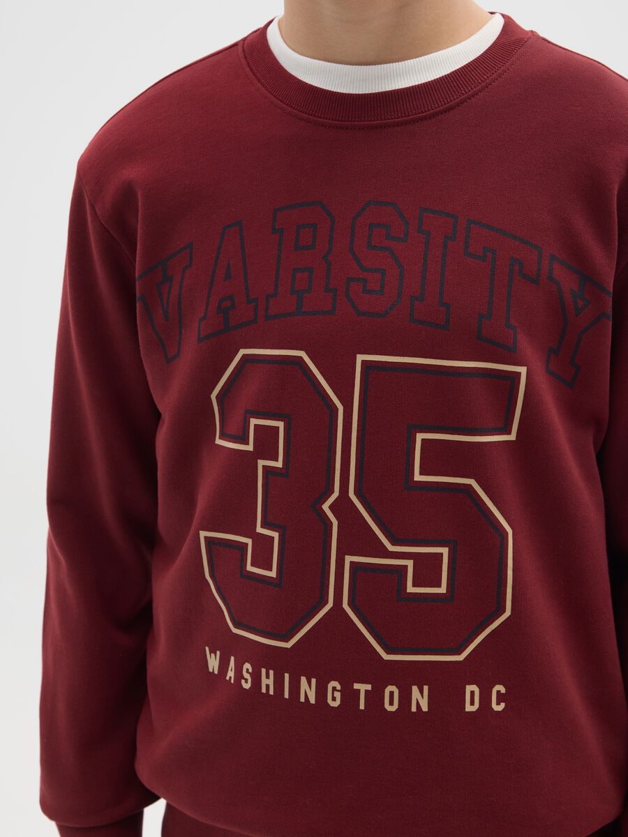 Felpa da ragazzo in puro cotone rosso regular fit_2