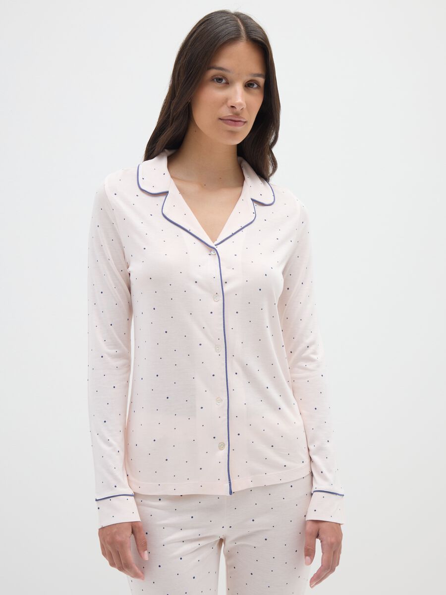 Multicolour Polka Dot Pyjamas with Button Closure_1