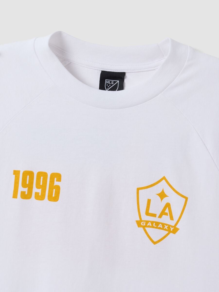 White pure cotton T-shirt with LA Galaxy print_1