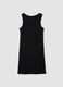 Vestito senza maniche fitted in cotone elasticizzato nero da ragazza_1