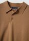 Regular fit brown polo shirt in cotton, linen and silk blend_5