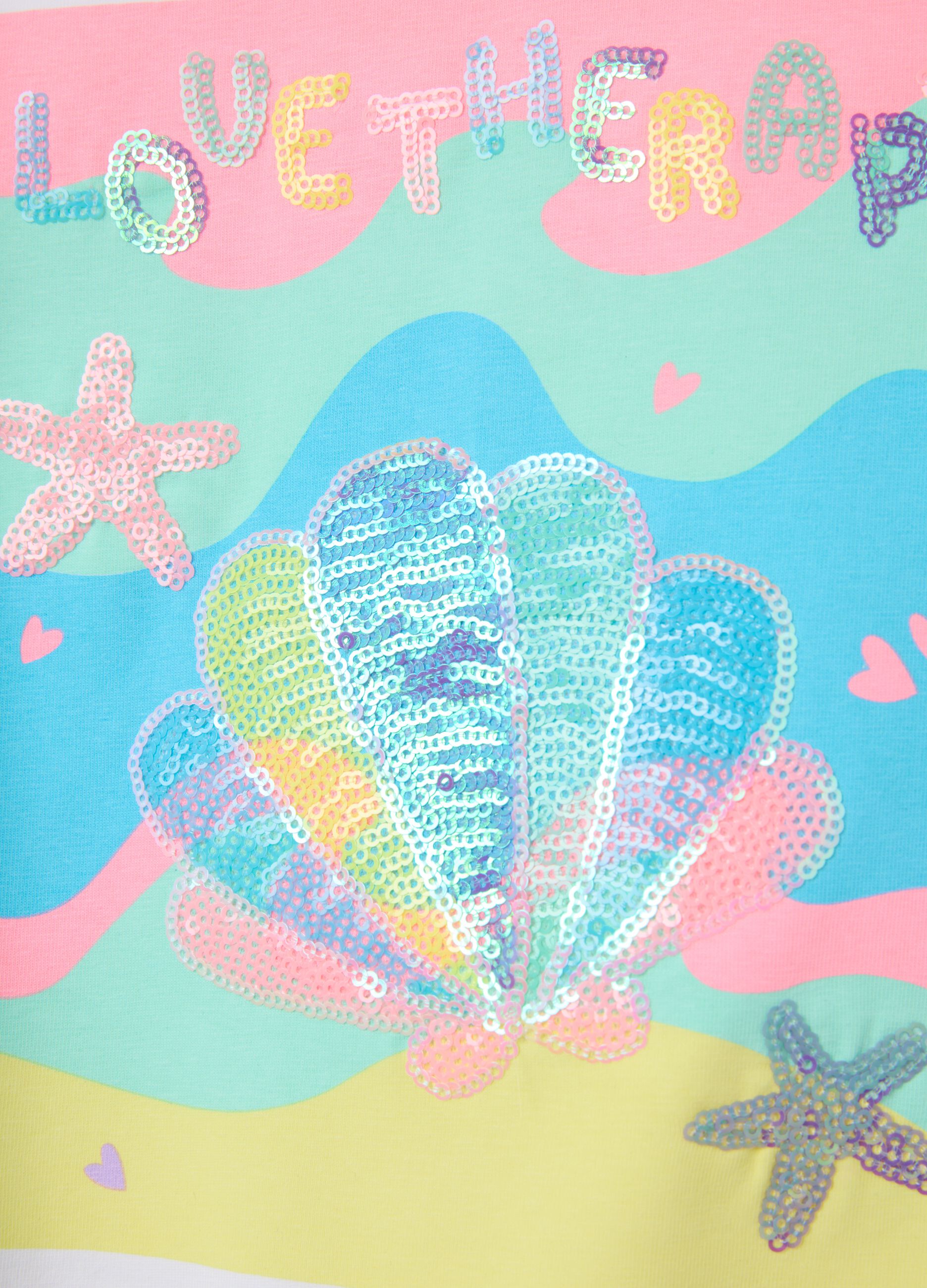 T-shirt da bambina in cotone elasticizzato bianca