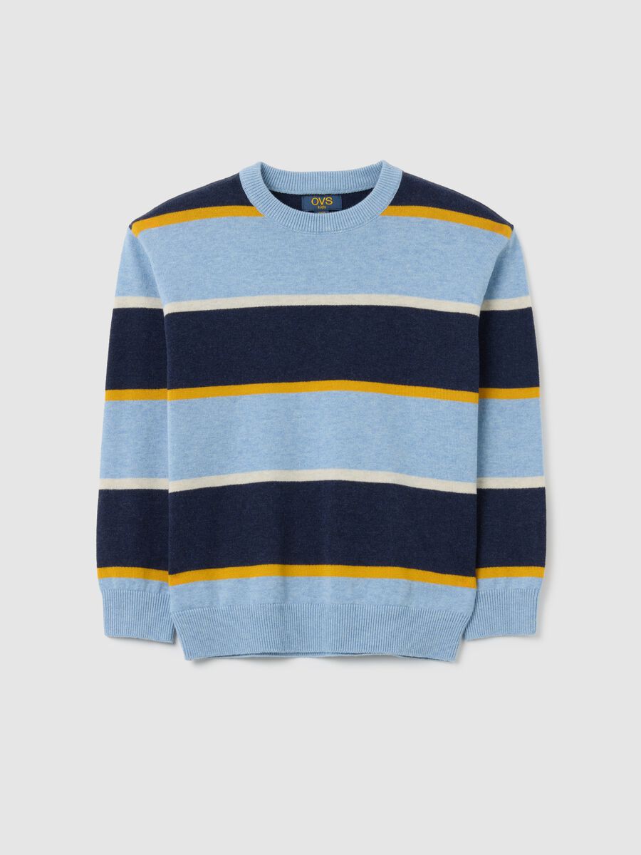 Children's jumper in pure multicolour cotton_0