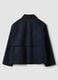 Blue pure cotton jacket with contrast collar, regular fit_6