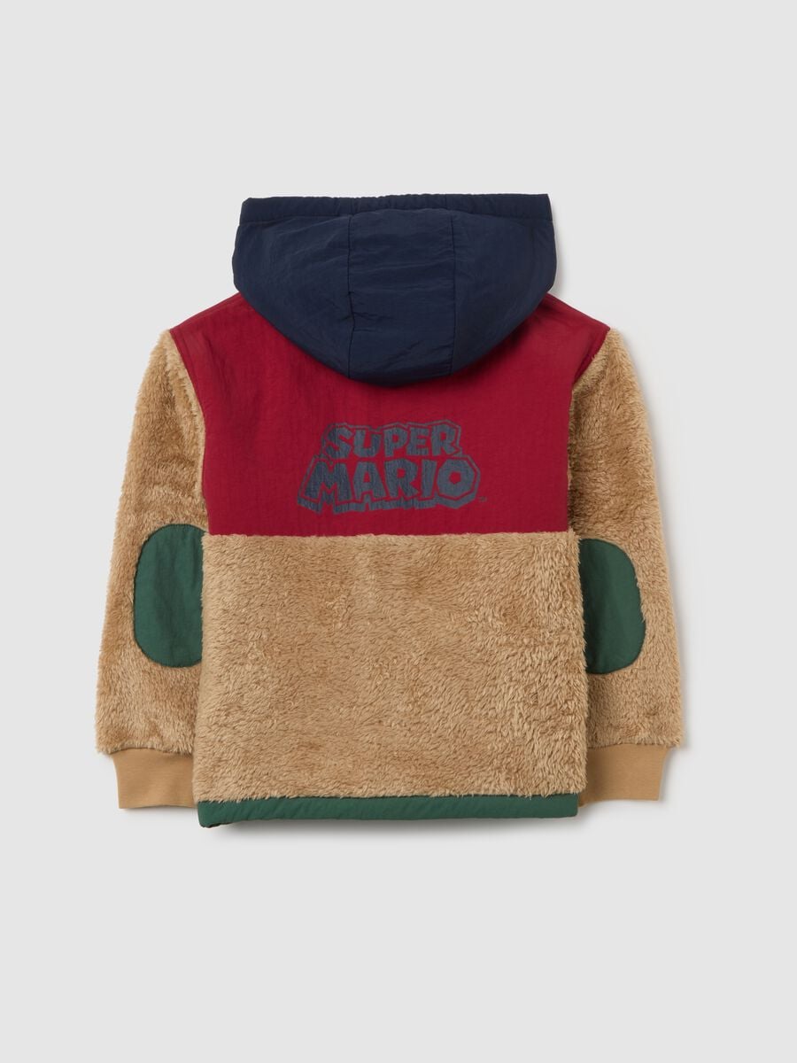 Felpa multicolor da bambino in sherpa full zip regular fit con stampe_1