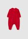 Red Long-Sleeved Cotton Blend Baby Christmas Onesie_1
