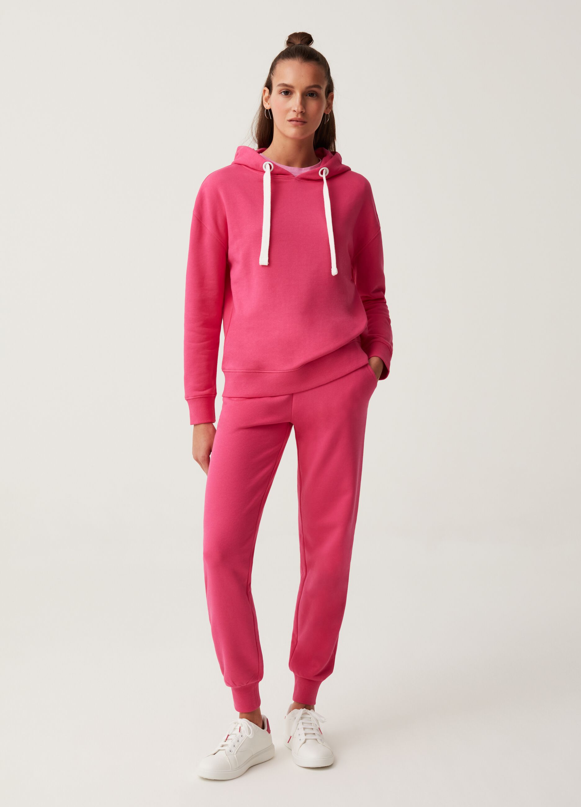 Fitness joggers in fleece with drawstring