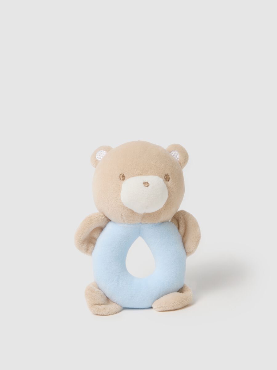 Blue velour baby rattle_0