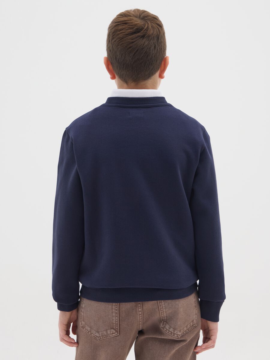 Boys' blue pure cotton sweatshirt regular fit_1