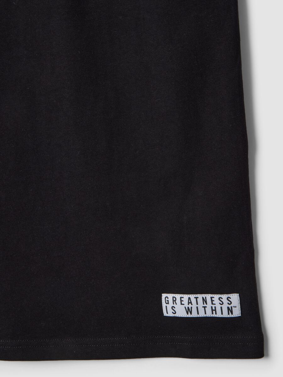 T-shirt in puro cotone nero regular fit con logo Everlast_1