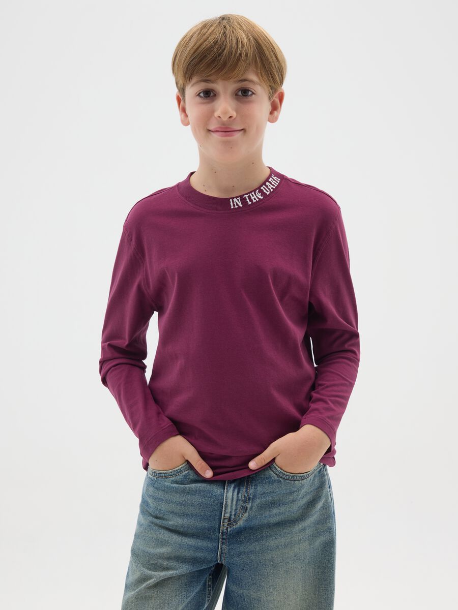 Boys' regular fit pure cotton red jumper_0