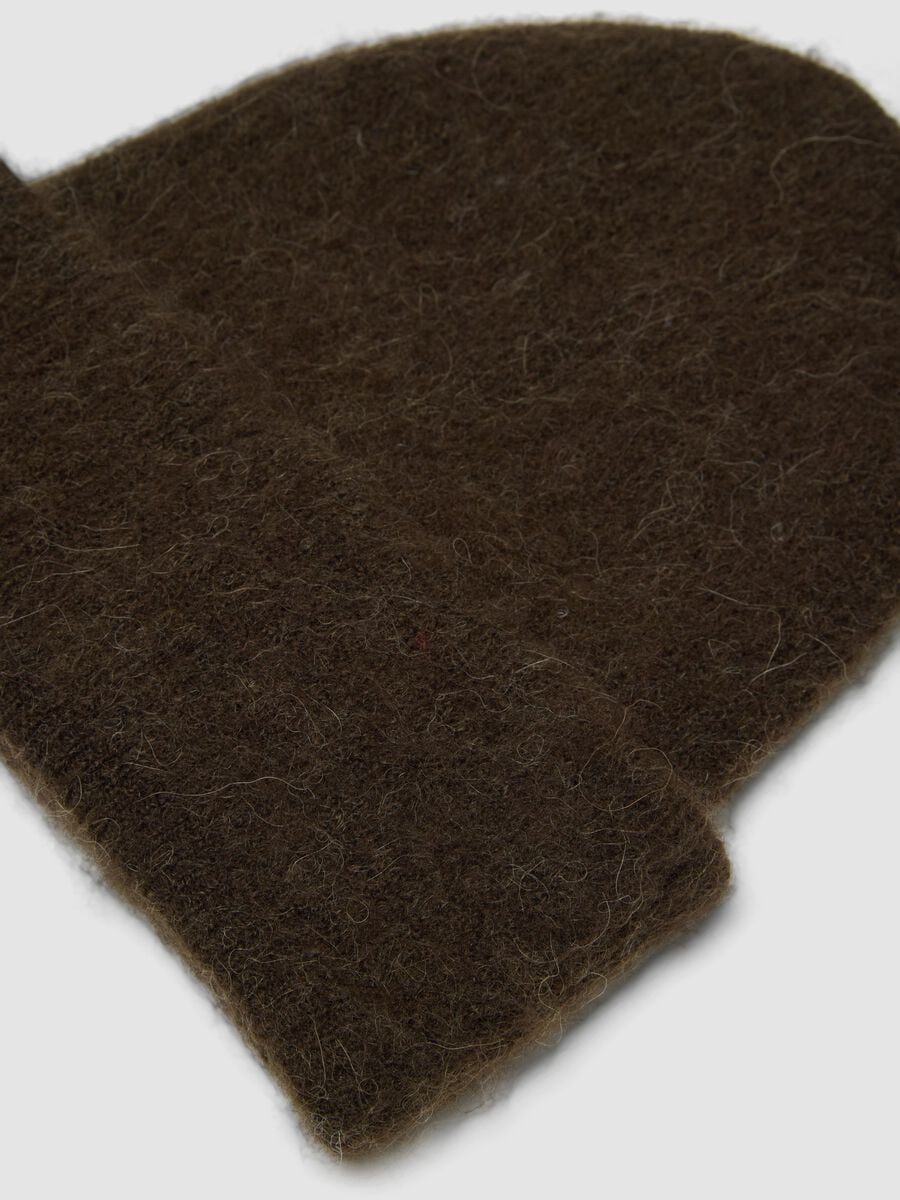 Brown stretch wool and alpaca beanie_1