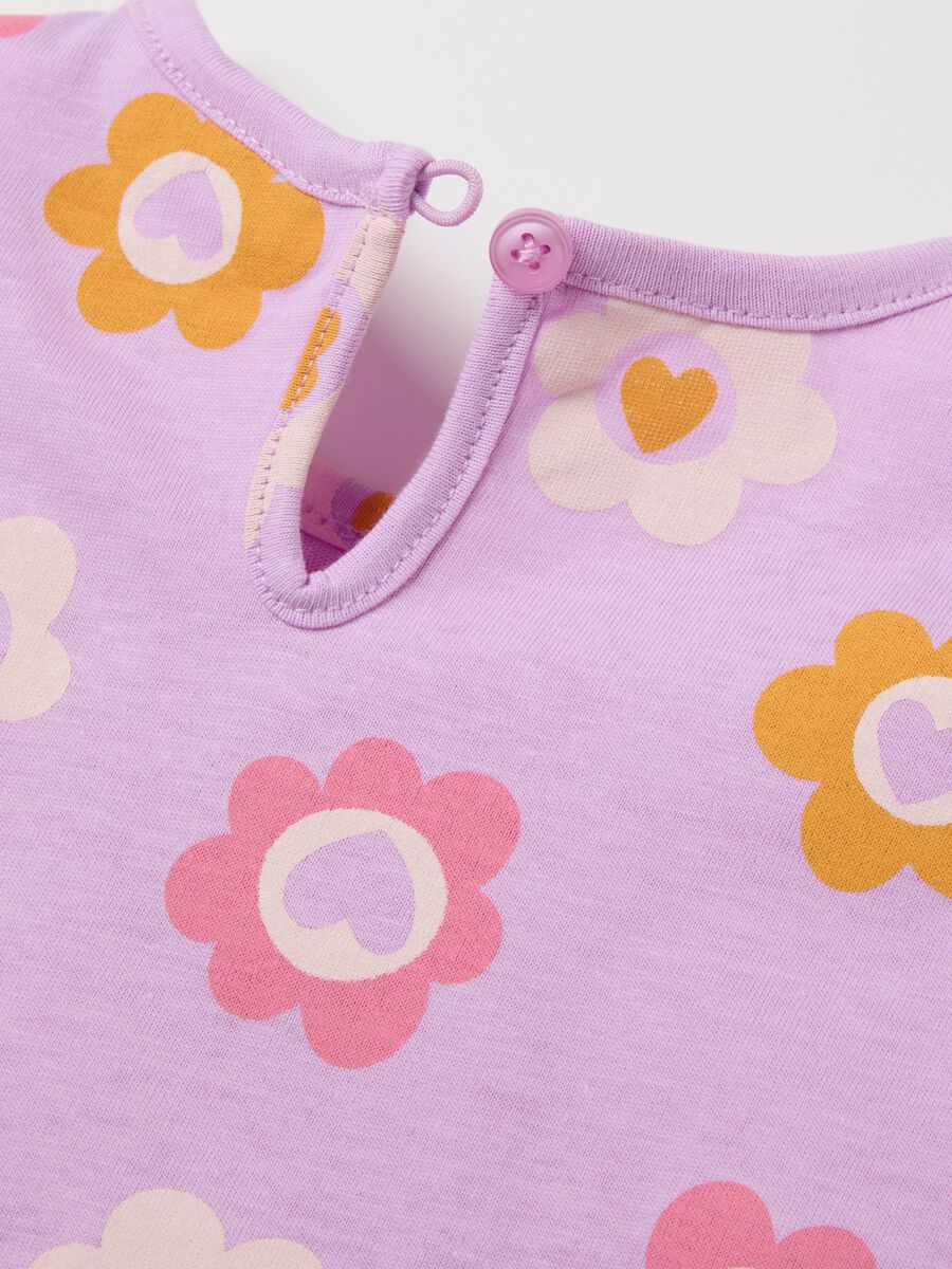 Purple sleeveless T-shirt in cotton with print_3