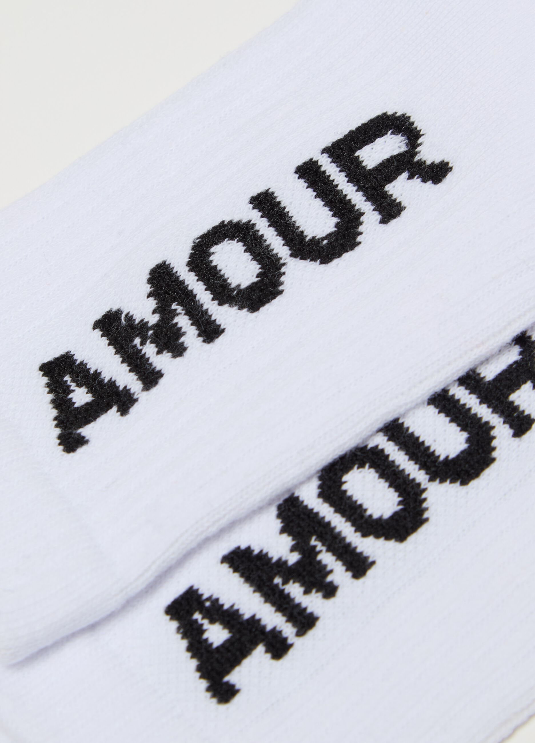 Three-pair pack short socks with ribbed legs