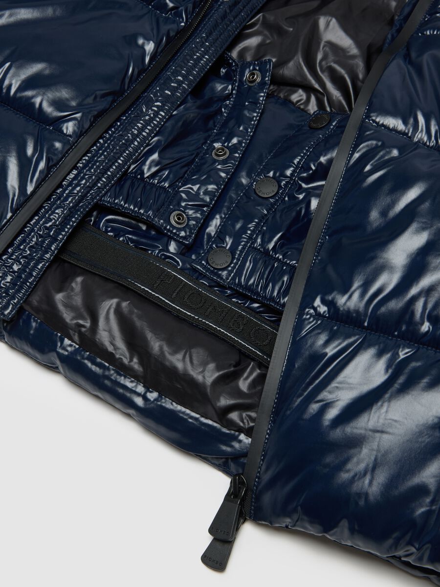 Blue padded regular fit water repellent jacket with zip_1