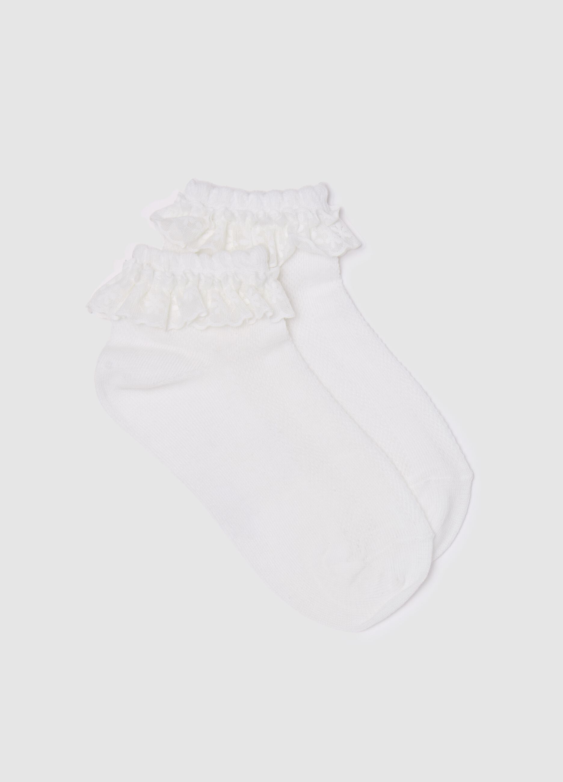 Calze corte con tulle