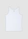 White mercerised pure cotton crew-neck vest_0