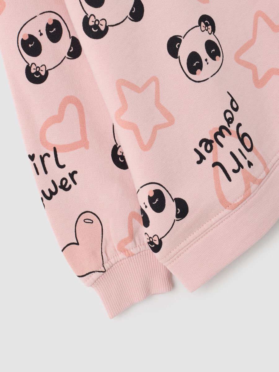 Felpa da bambina in puro cotone rosa regular fit con stampa_3