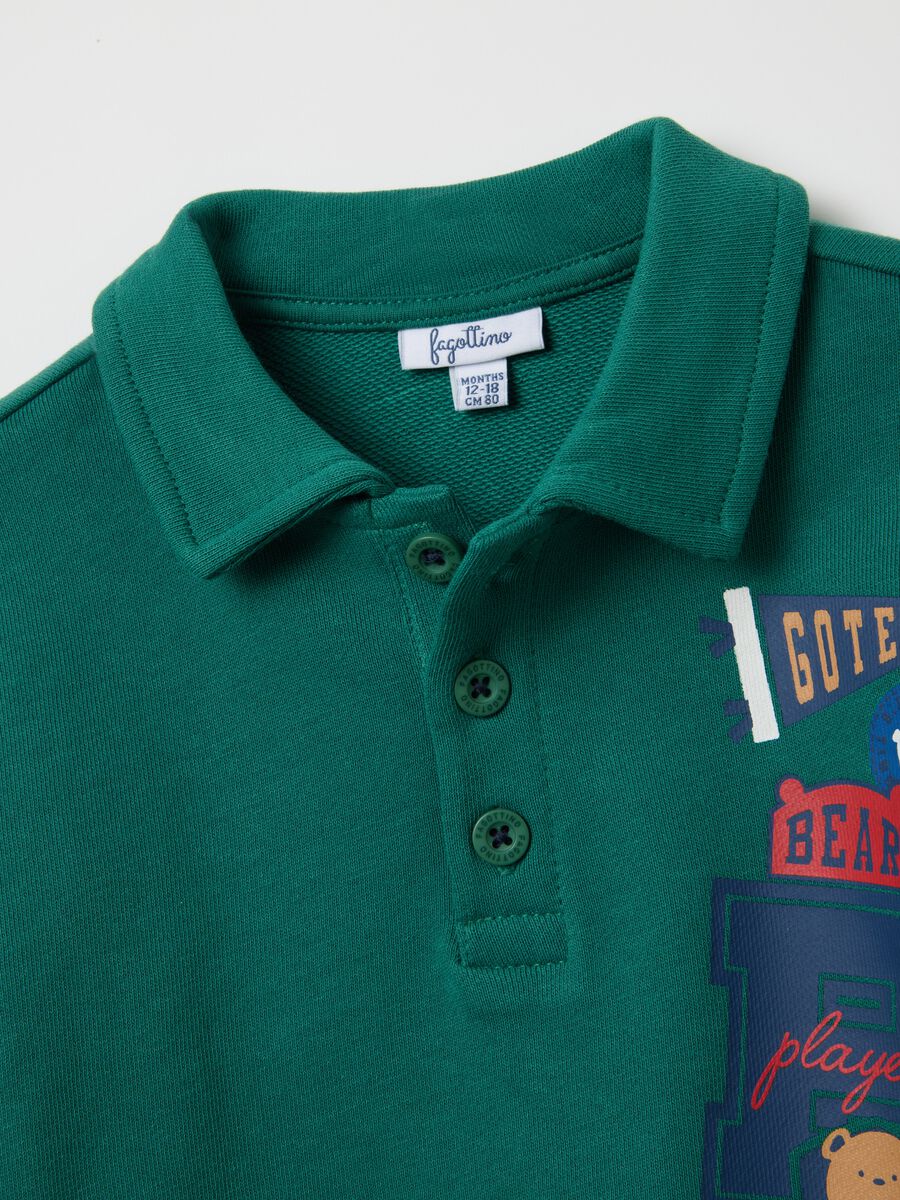 Green regular fit boys' outfit in pure cotton_2