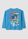 Blue pure cotton jersey T-shirt with crew neck and Sonic print_1