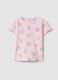 Girls' regular fit pink pure cotton T-shirt with designs_0