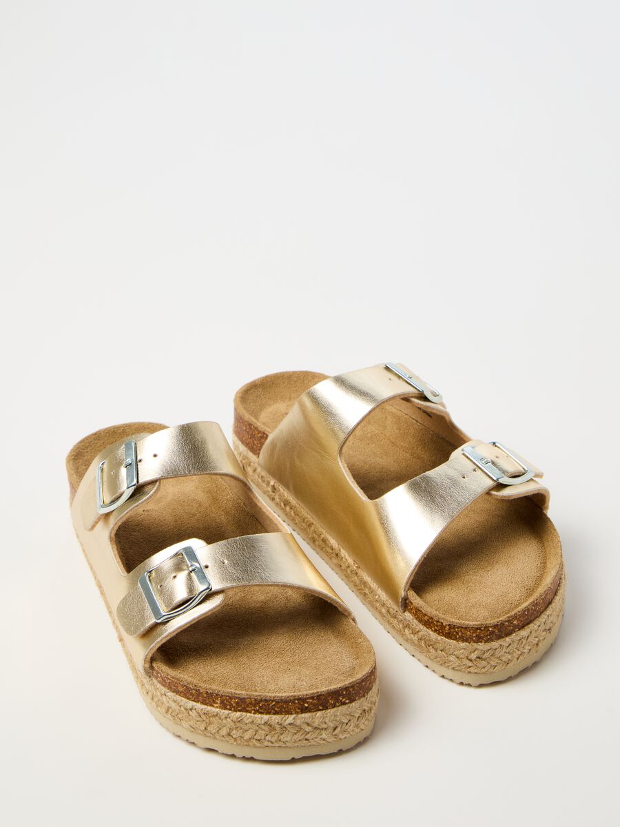 High metallic sandals with double band_1