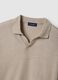 Beige linen and cotton blend polo regular fit_5