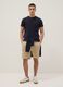 Beige cotton-blend cargo bermuda shorts_0