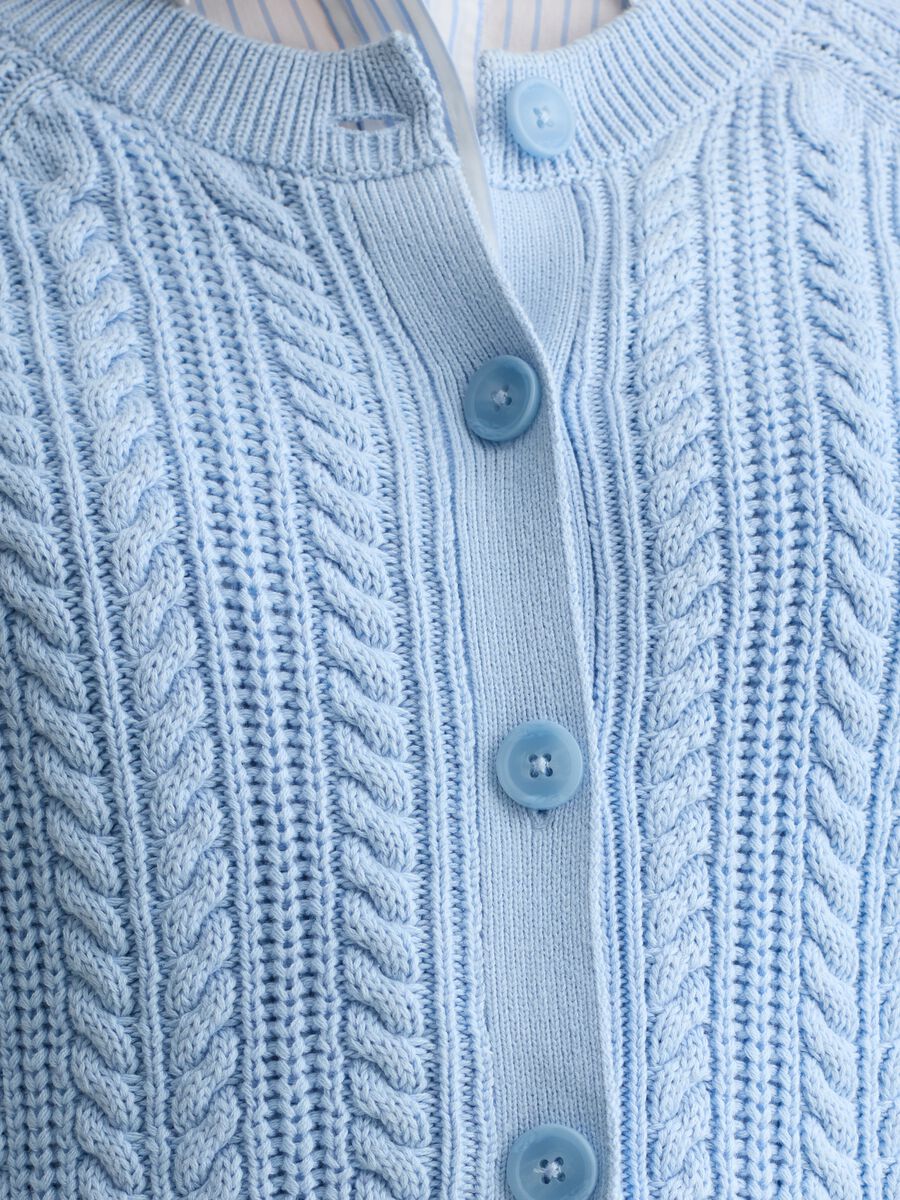 Cotton cardigan with cable-knit weave_2