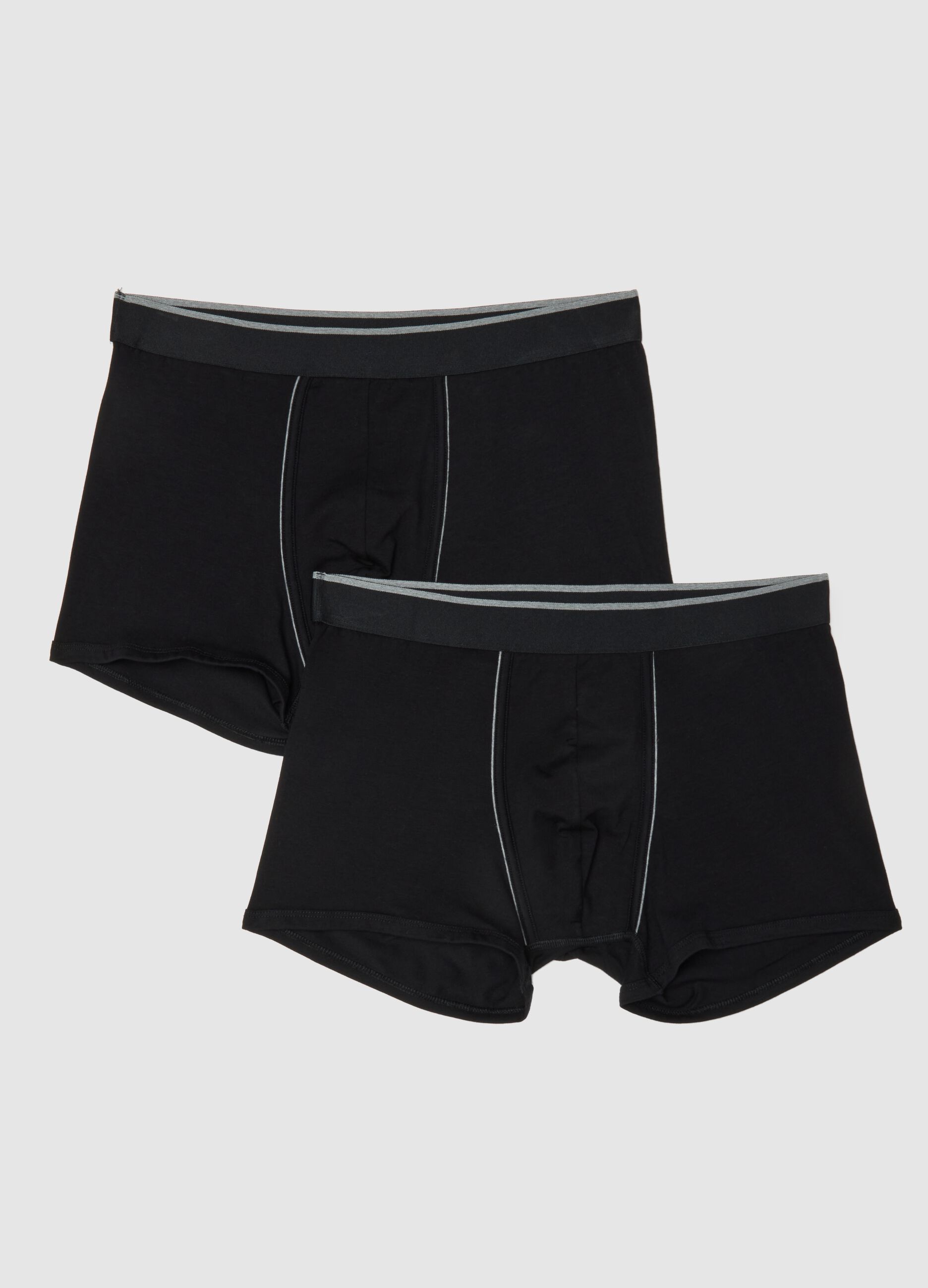 Pack of two cotton stretch black boxer shorts