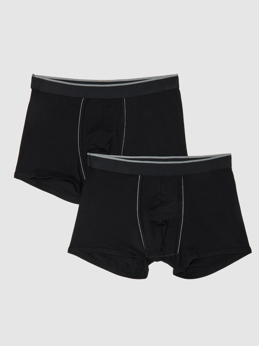 Bipack di boxer in cotone elasticizzato neri_0