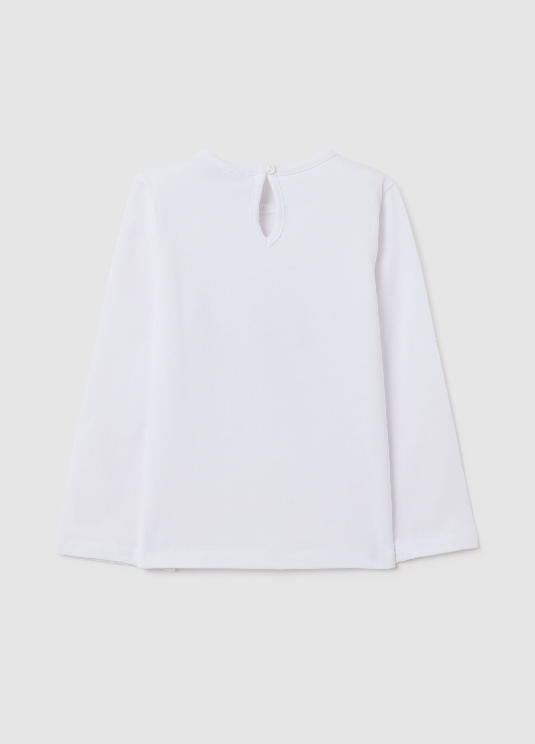 White long sleeve girl's t-shirt with print