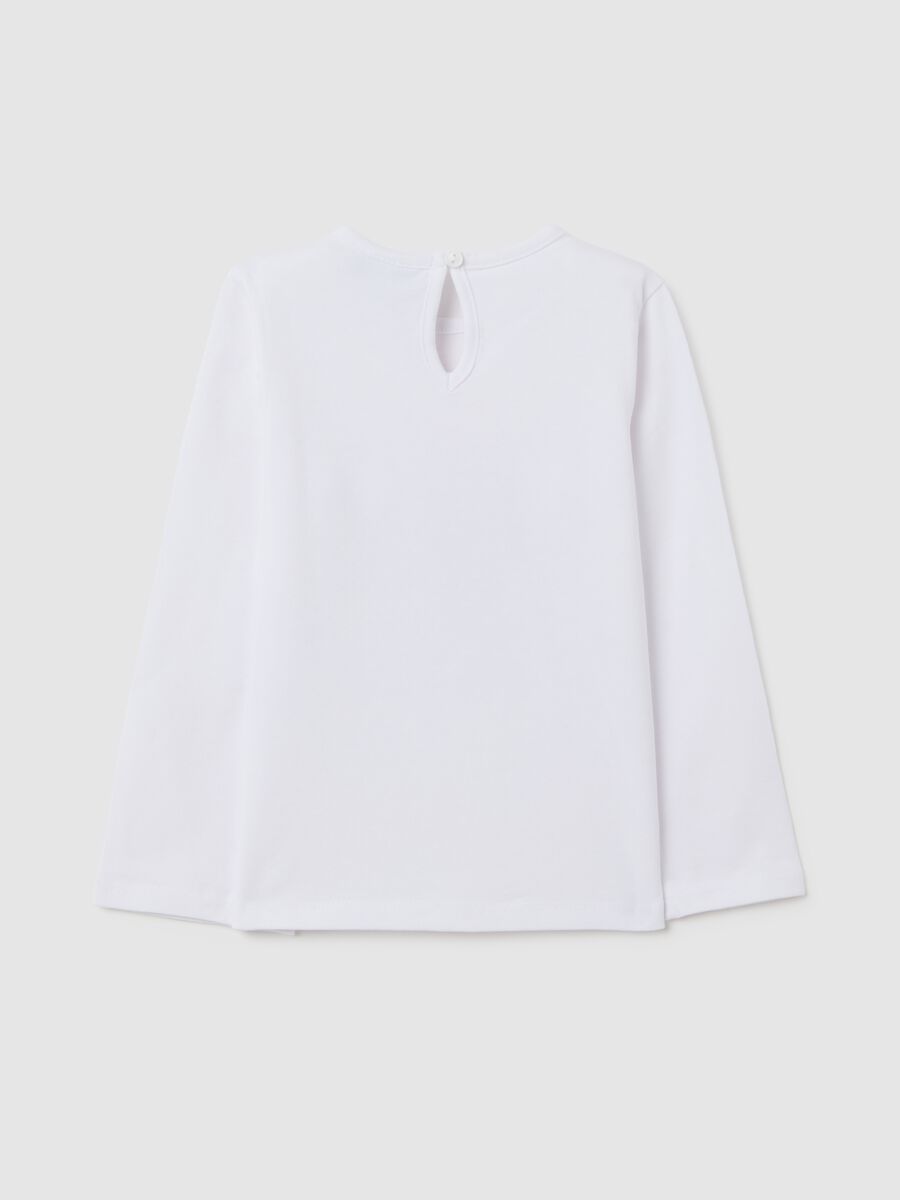 White long sleeve girl's t-shirt with print_1