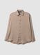 Beige patterned stretch shirt, regular fit_0