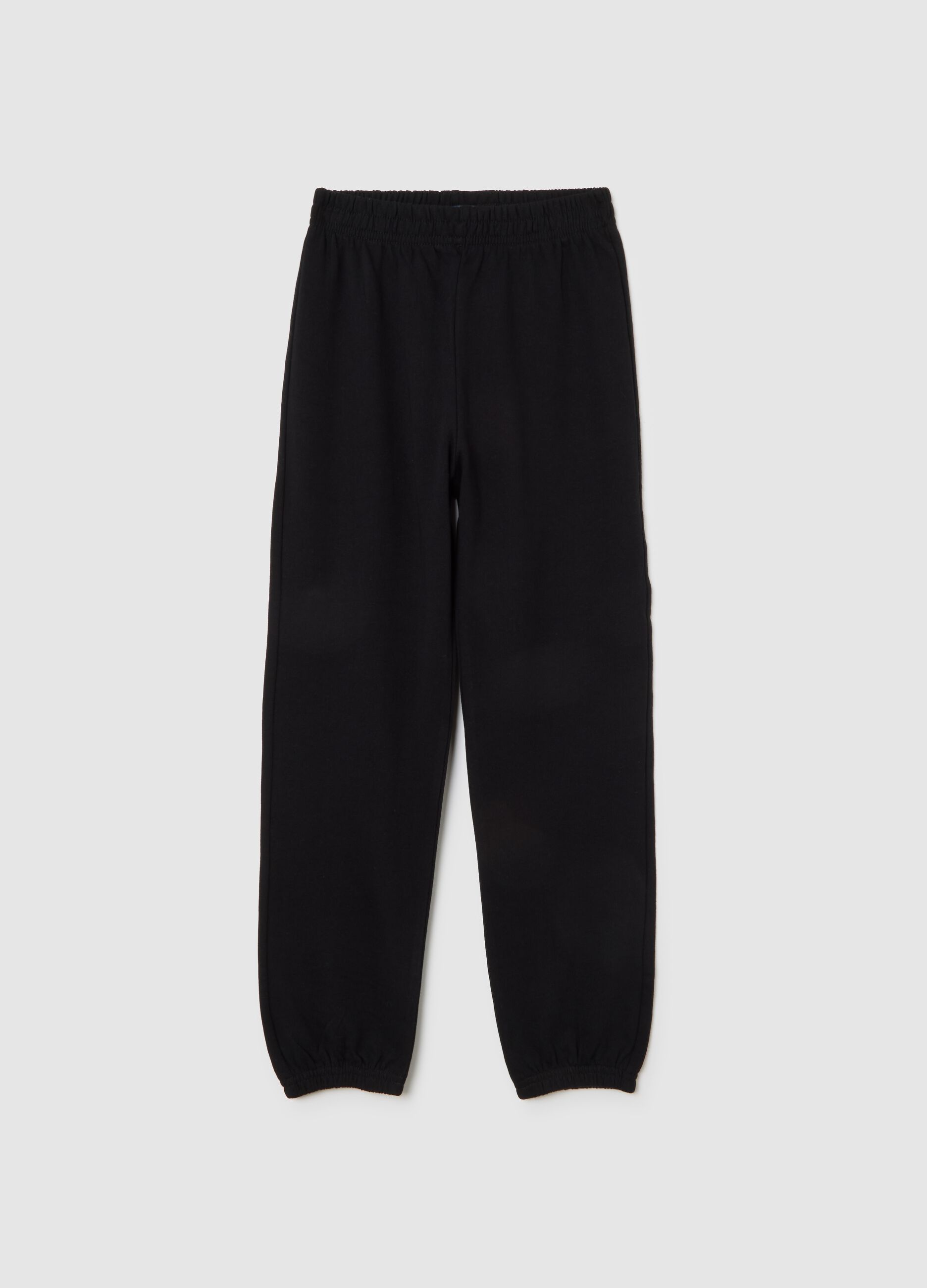 Black Cotton Jogger Trousers