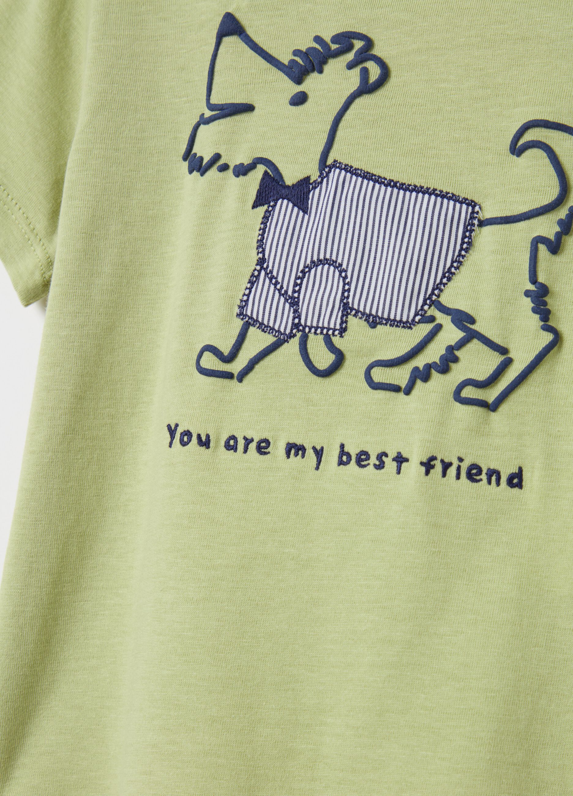 Cotton T-shirt with elegant puppy print