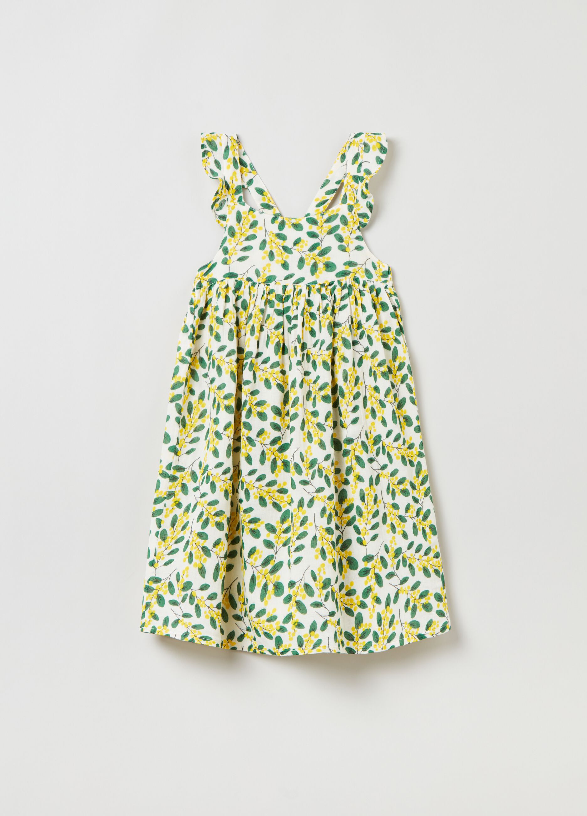 Vestito con stampa mimose_0
