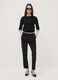 Black stretch viscose trousers_0