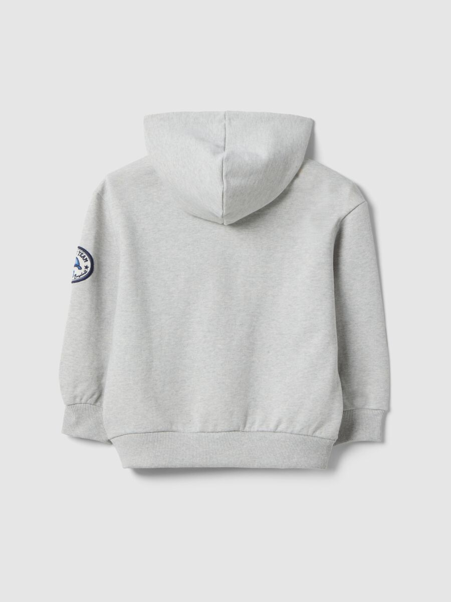 Felpa in misto cotone grigia da bambino regular fit con patch_1
