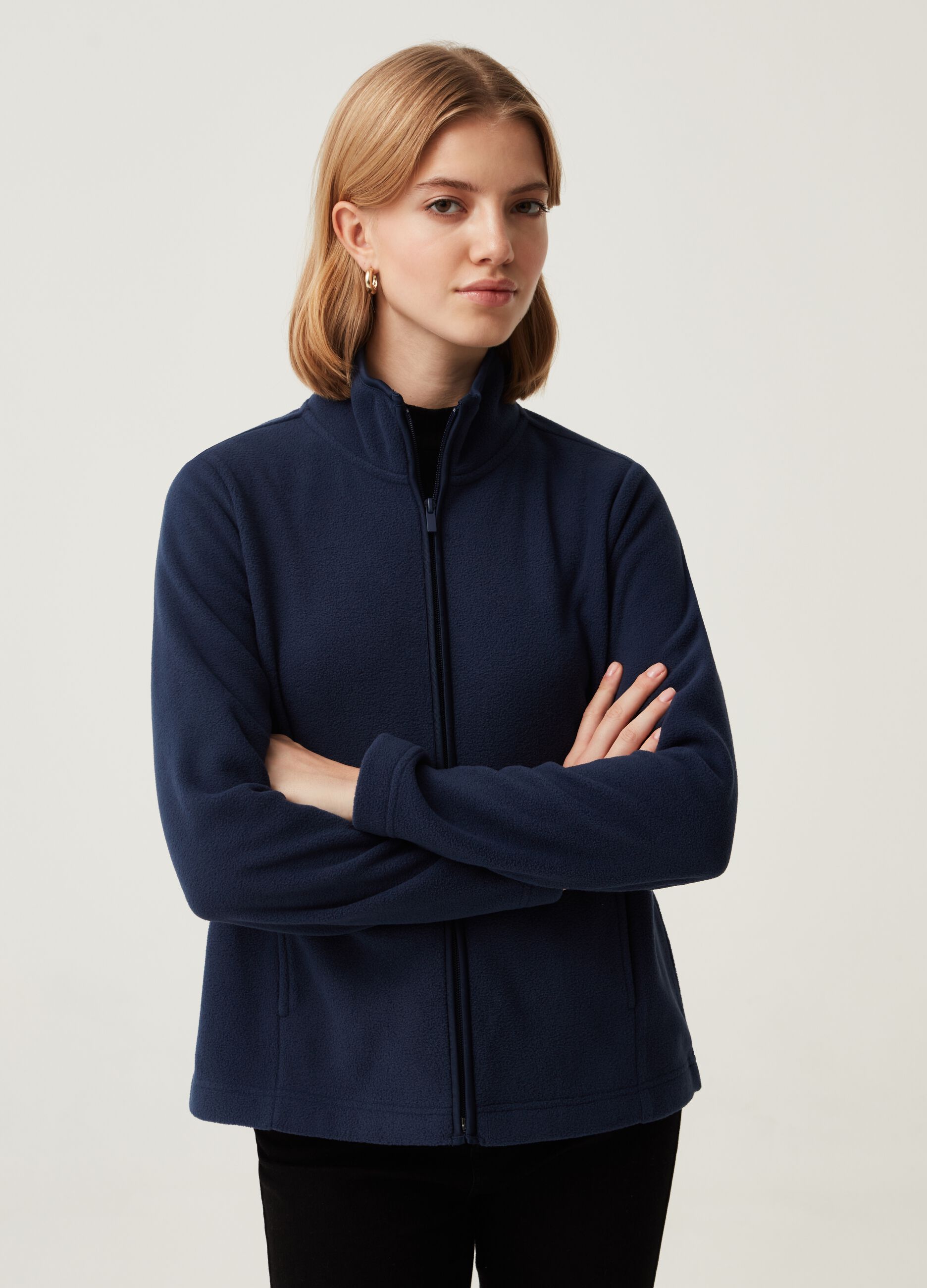 Full-zip in pile a collo alto_0