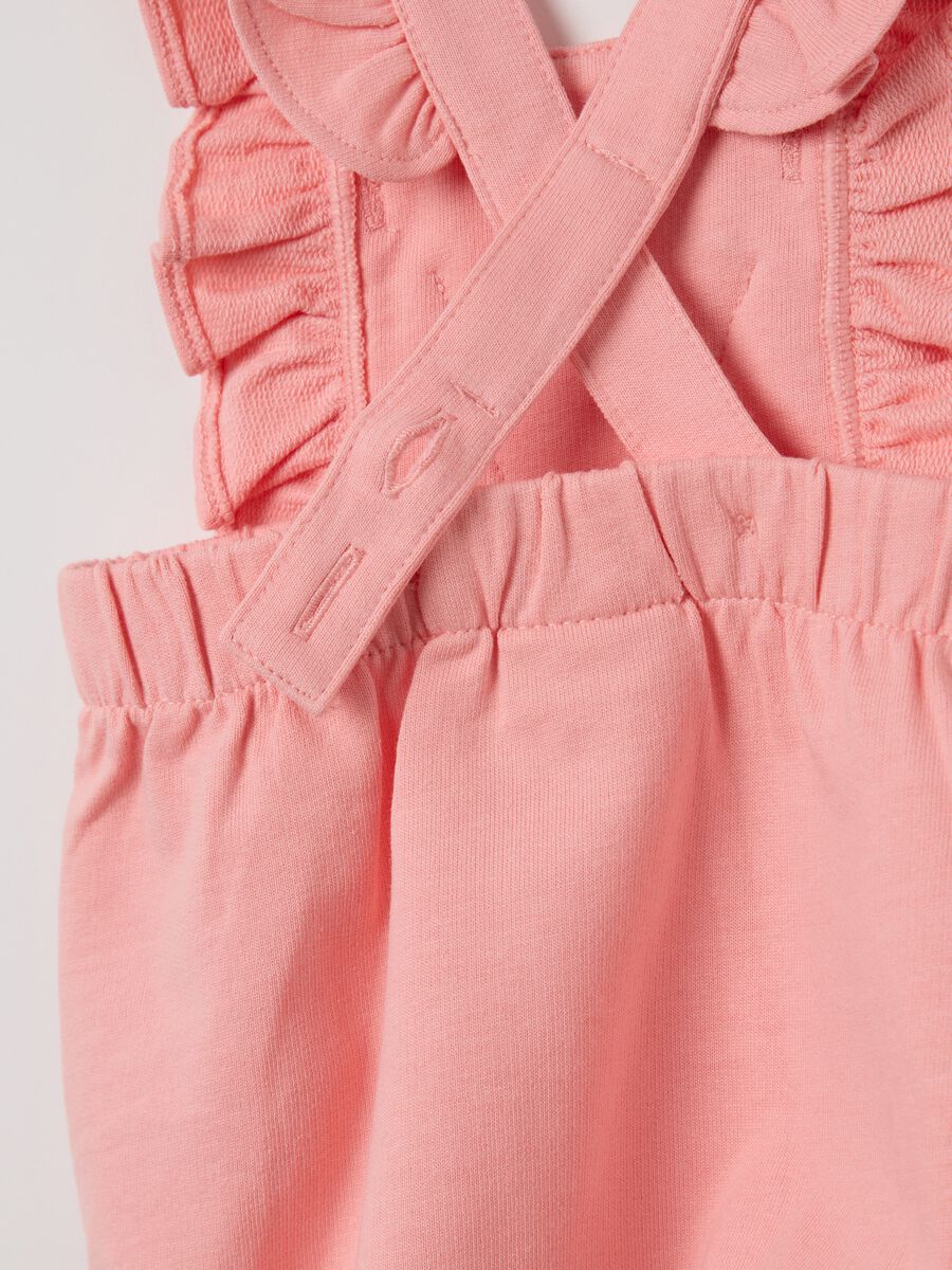 Pink dungarees in 100% cotton_3