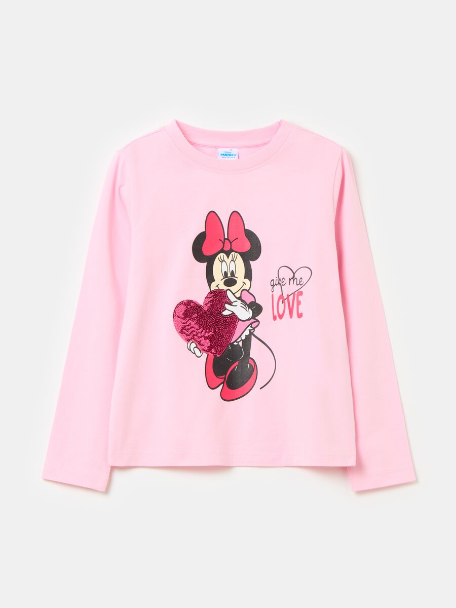 T-shirt maniche lunghe con stampa Minnie_0