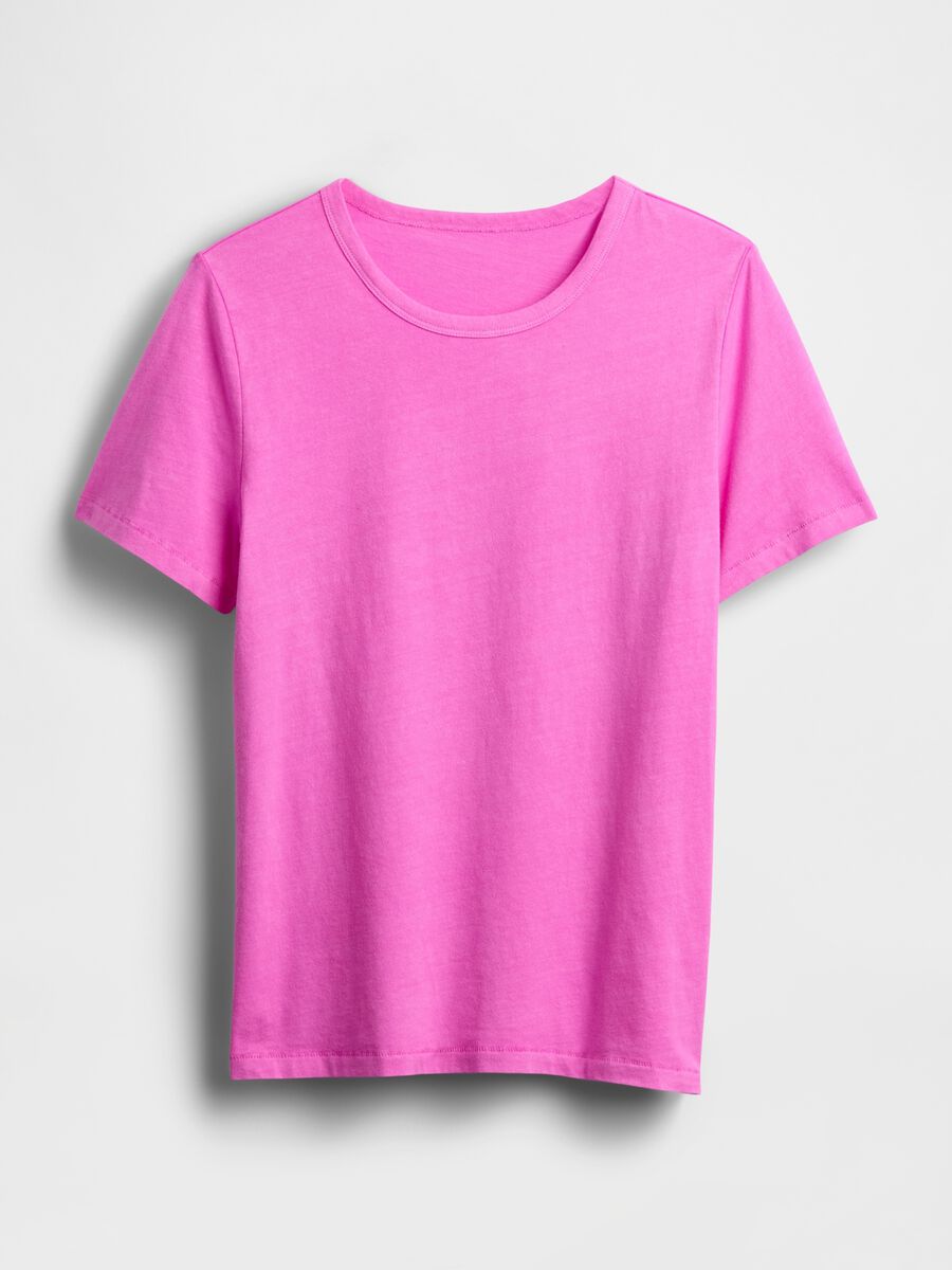 Pink pure cotton regular fit T-shirt_3