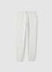 Slim fit stretch cotton white trousers_4