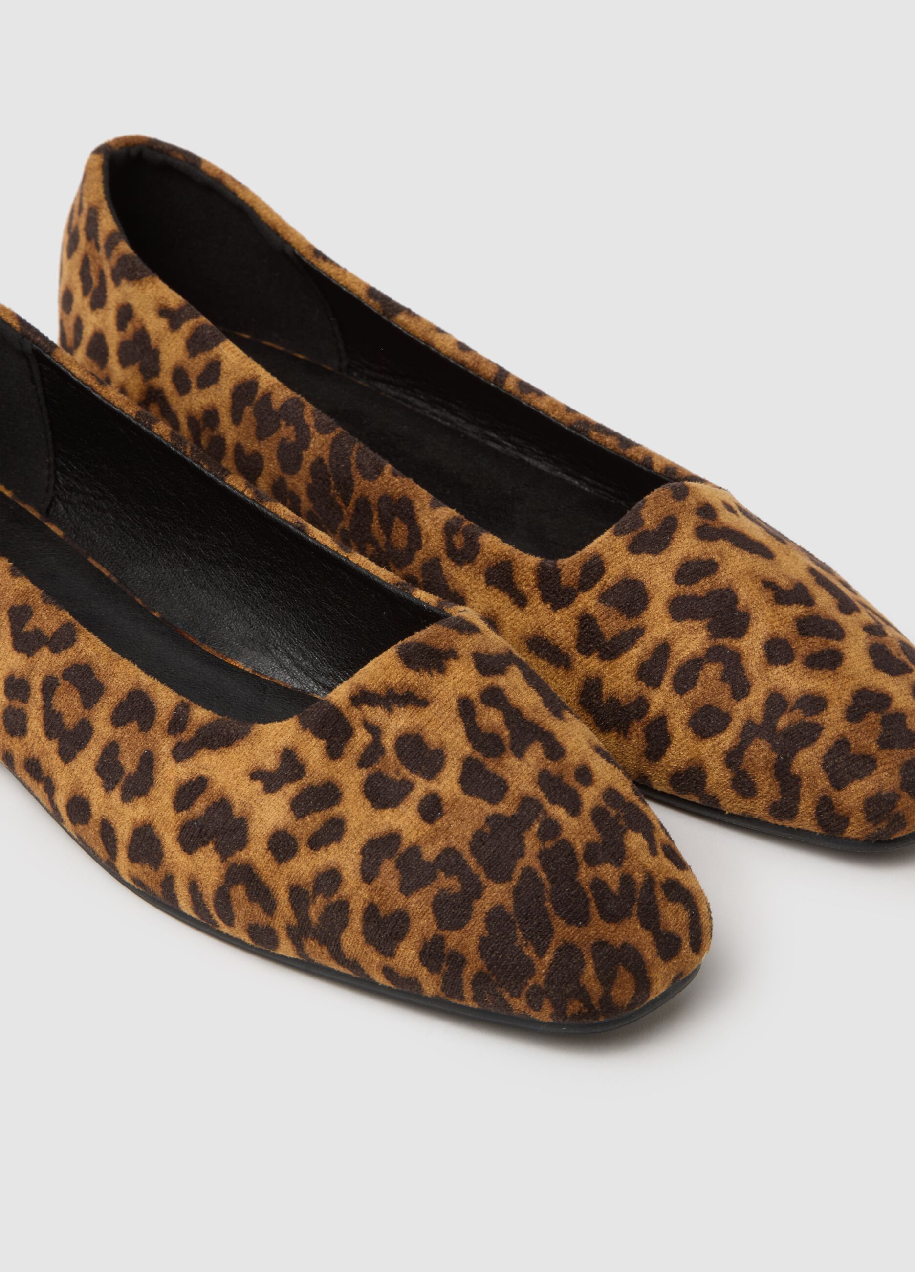Ballerine in tessuto multicolor leopardate